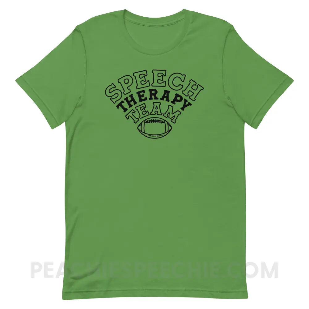 Speech Therapy Team Football Premium Soft Tee - Leaf / S - peachiespeechie.com