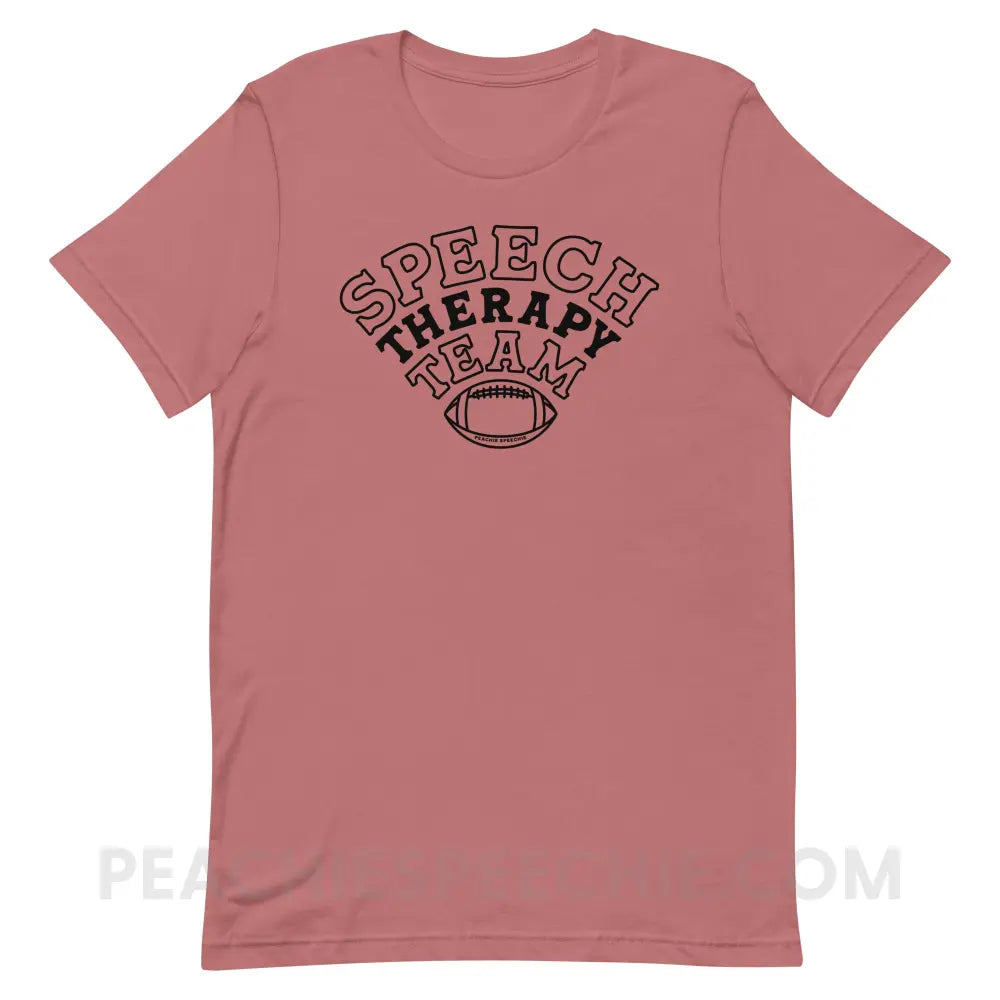 Speech Therapy Team Football Premium Soft Tee - Mauve / S - peachiespeechie.com