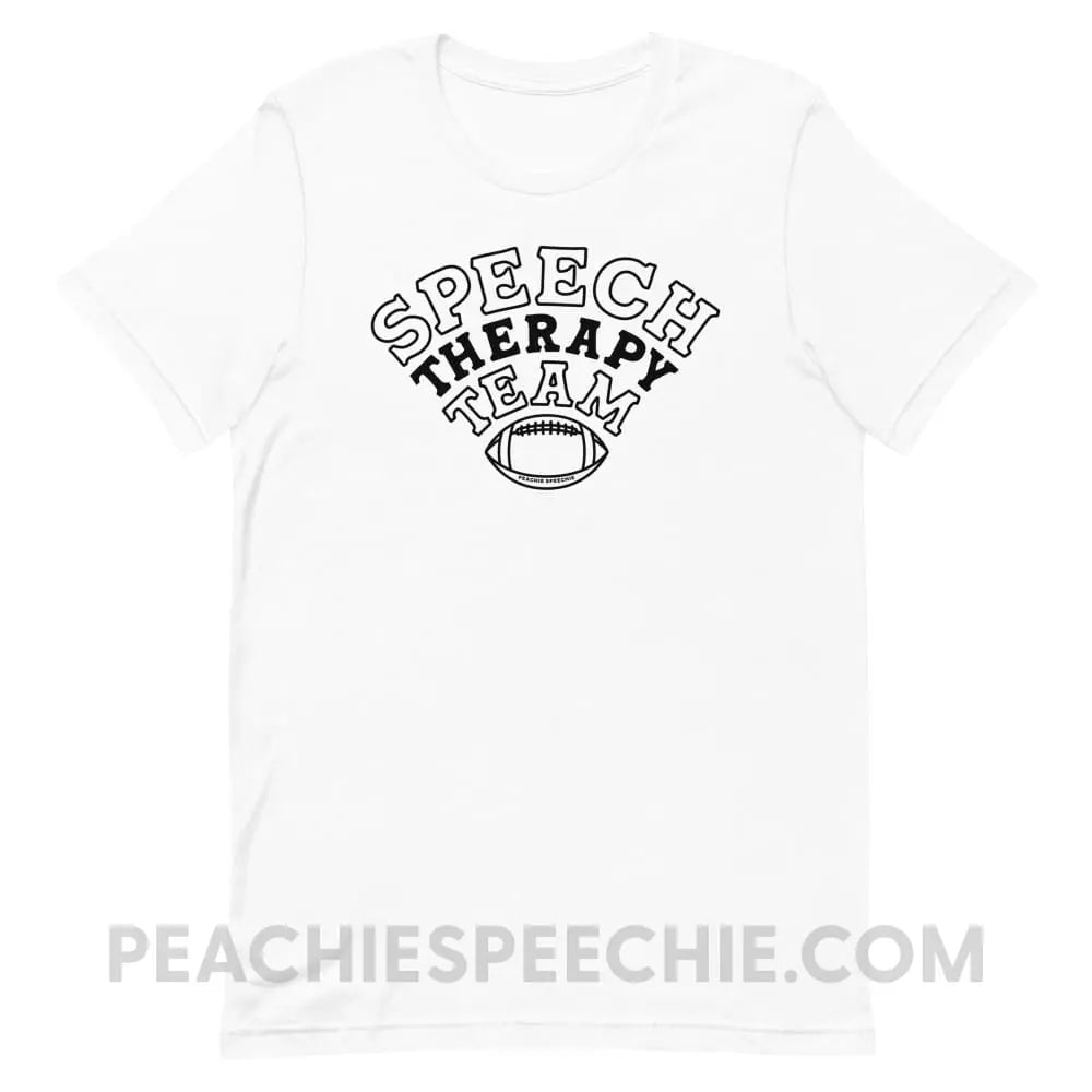 Speech Therapy Team Football Premium Soft Tee - peachiespeechie.com