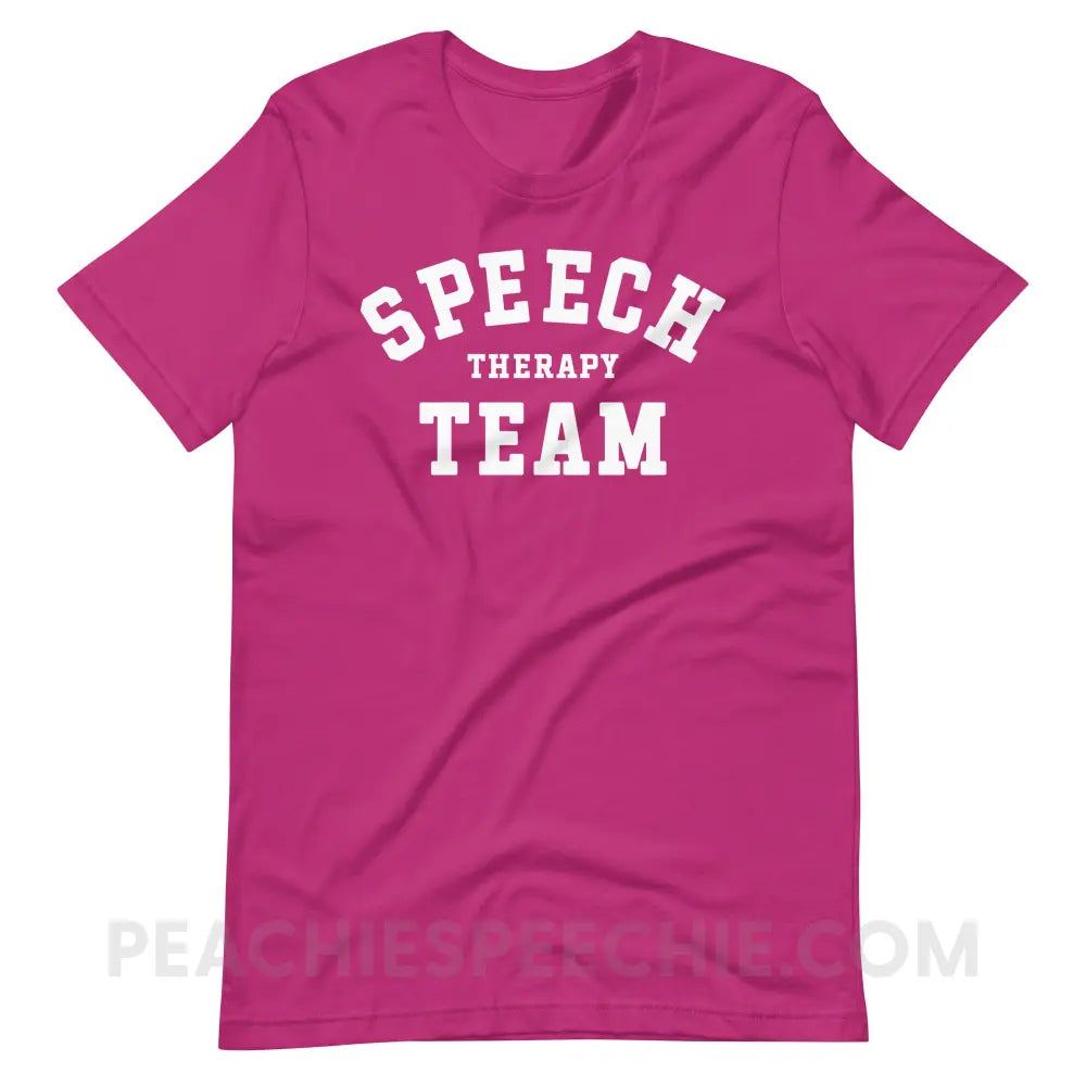 Speech Therapy Team Premium Soft Tee - Berry / S - peachiespeechie.com