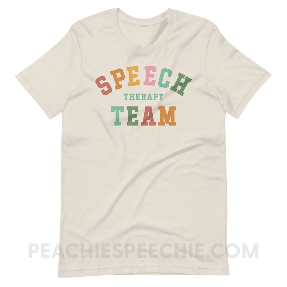 Speech Therapy Team Premium Soft Tee - Heather Dust / S - peachiespeechie.com