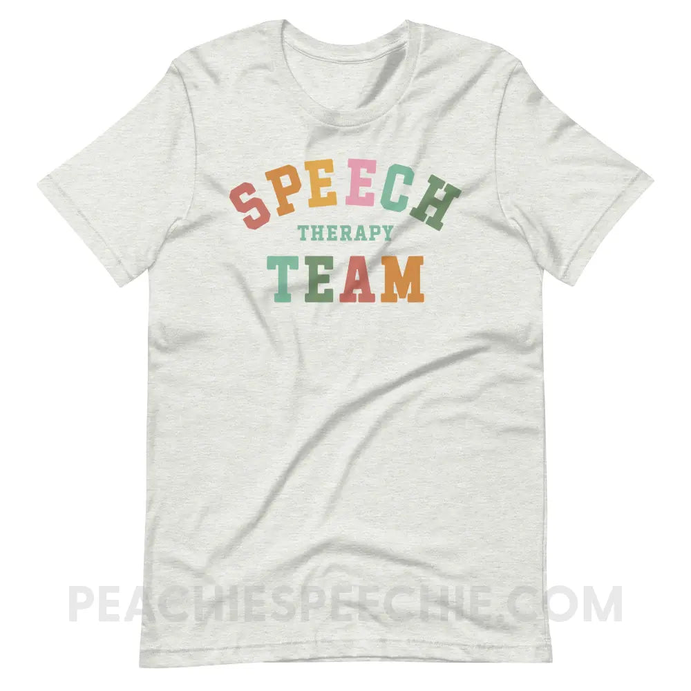 Speech Therapy Team Premium Soft Tee - Ash / S - peachiespeechie.com