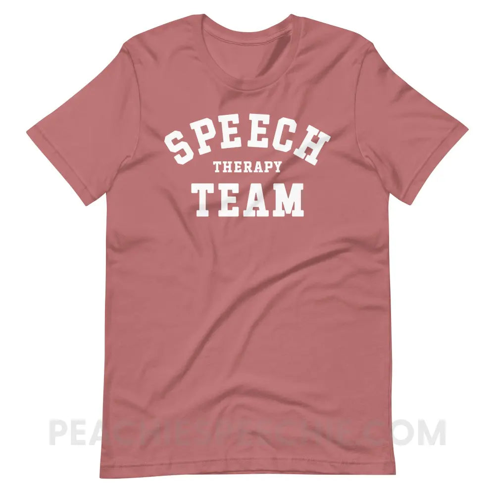 Speech Therapy Team Premium Soft Tee - Mauve / S - peachiespeechie.com