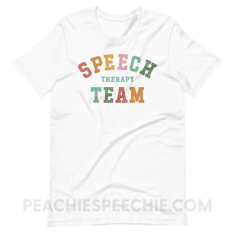 Speech Therapy Team Premium Soft Tee - White / XS - peachiespeechie.com