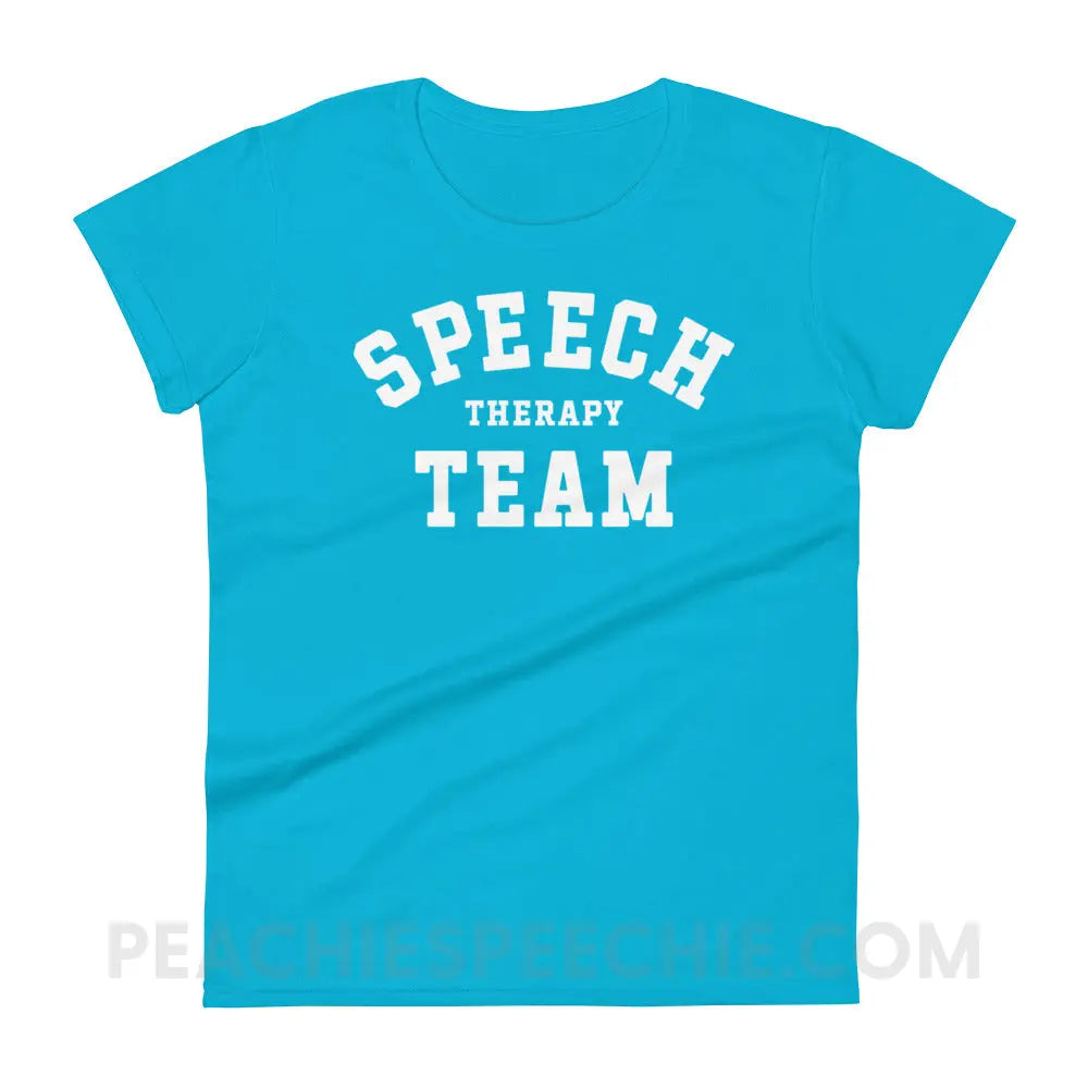 Speech Therapy Team Women’s Trendy Tee - Caribbean Blue / S peachiespeechie.com