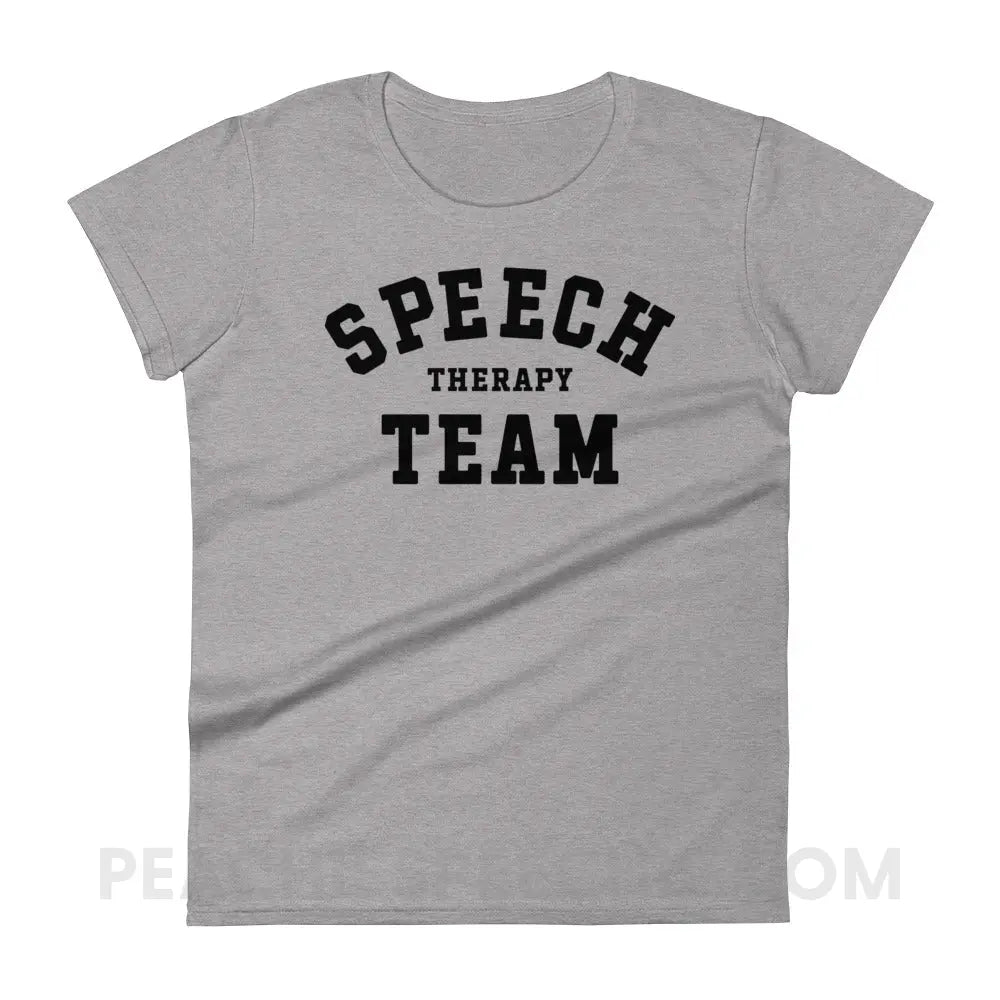 Speech Therapy Team Women’s Trendy Tee - Heather Grey / S peachiespeechie.com