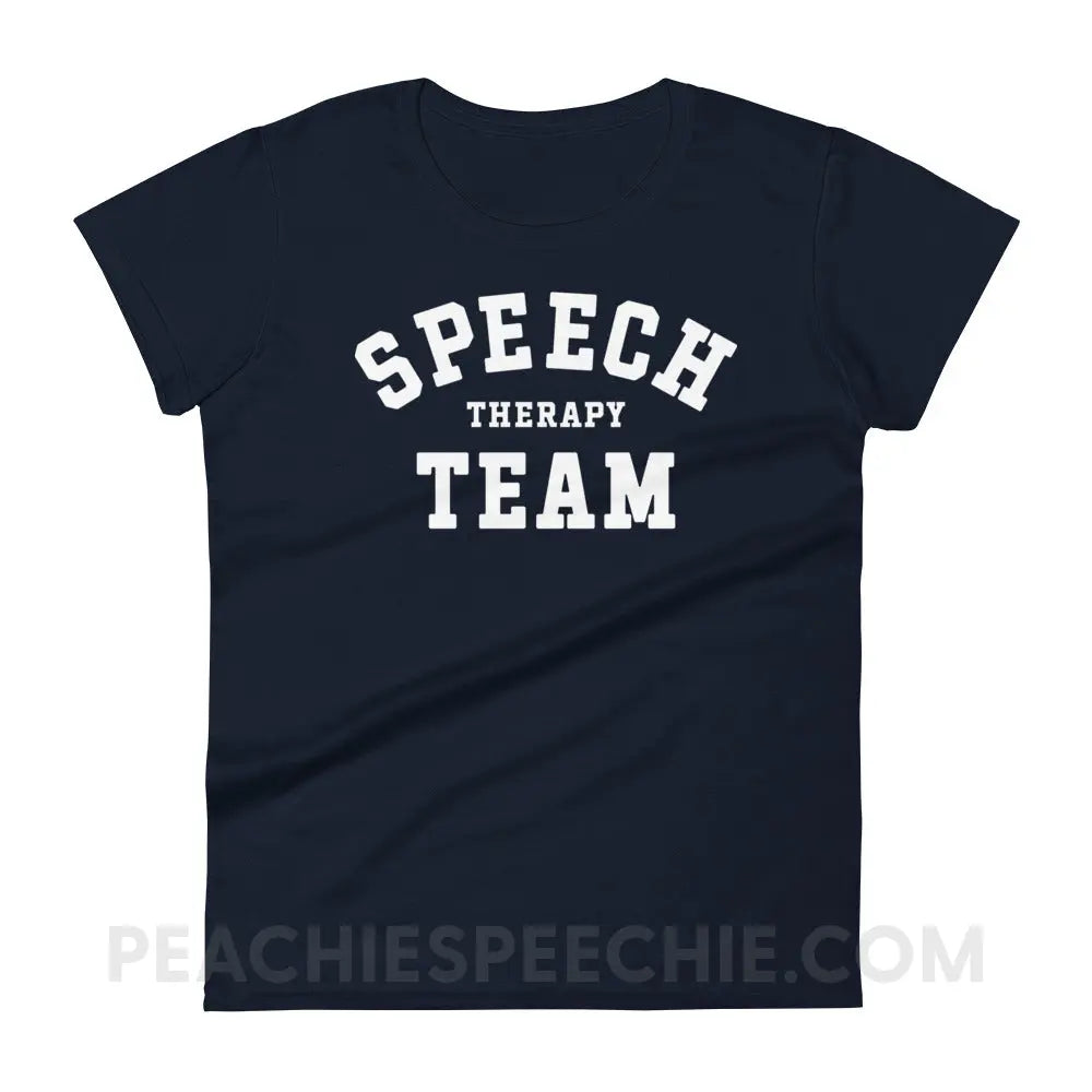 Speech Therapy Team Women’s Trendy Tee - Navy / S peachiespeechie.com