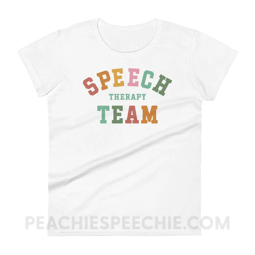 Speech Therapy Team Women’s Trendy Tee - White / S peachiespeechie.com