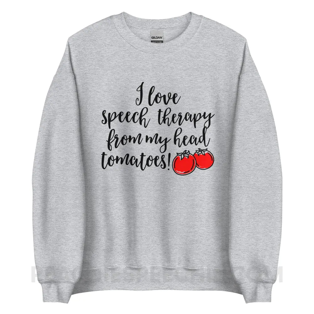 Speech Tomatoes Classic Sweatshirt - Sport Grey / S - peachiespeechie.com