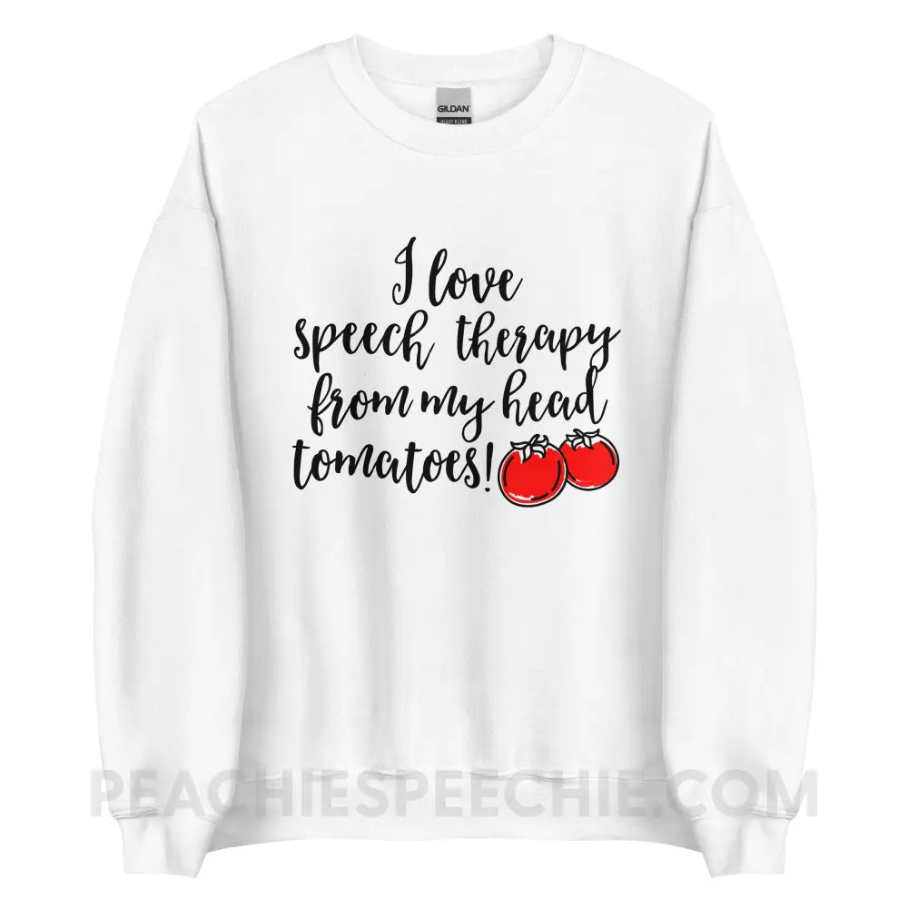 Speech Tomatoes Classic Sweatshirt - White / S - peachiespeechie.com