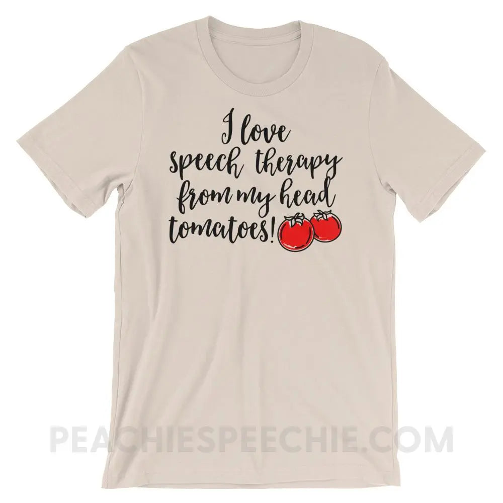 Speech Tomatoes Premium Soft Tee - Cream / S - T-Shirts & Tops peachiespeechie.com