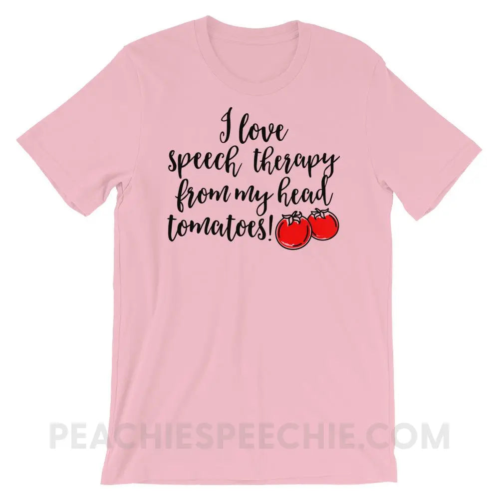 Speech Tomatoes Premium Soft Tee - Pink / S - T-Shirts & Tops peachiespeechie.com
