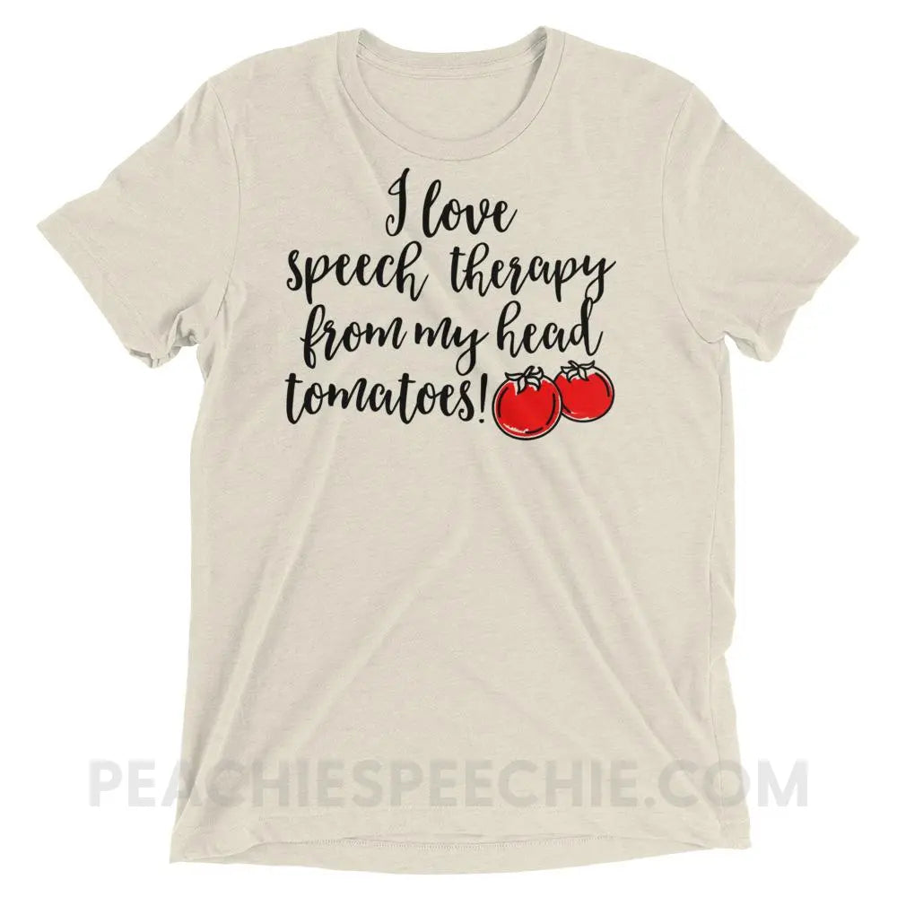 Speech Tomatoes Tri-Blend Tee - Oatmeal Triblend / XS - T-Shirts & Tops peachiespeechie.com