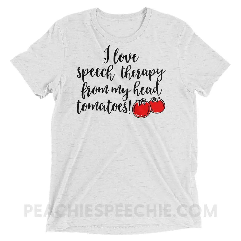 Speech Tomatoes Tri-Blend Tee - White Fleck Triblend / XS - T-Shirts & Tops peachiespeechie.com