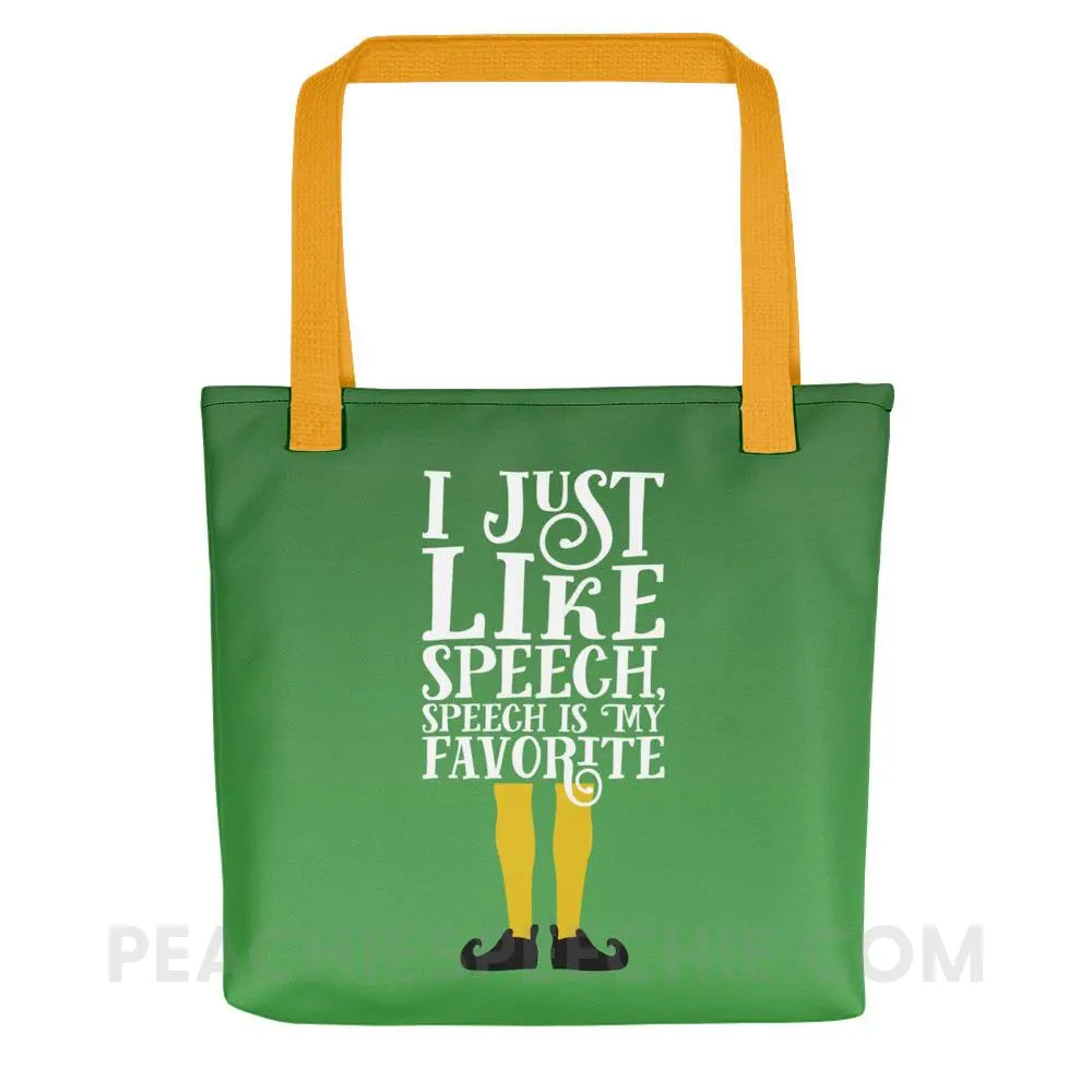 Speech Elf Tote Bag - Yellow - Bags peachiespeechie.com