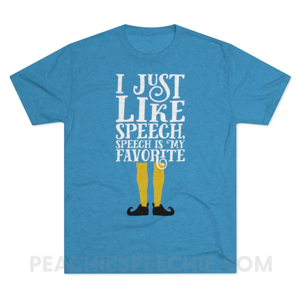 Speech ELF Vintage Tri-Blend - Turquoise / S - T-Shirts & Tops peachiespeechie.com