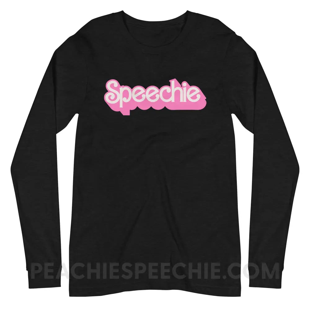 Speechie Doll Premium Long Sleeve - Black Heather / XS - peachiespeechie.com