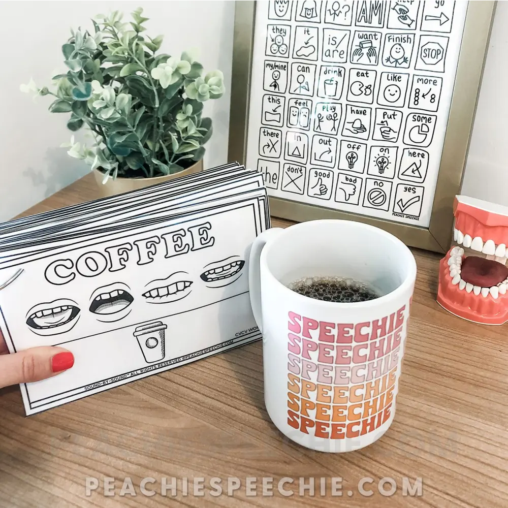 Speechie Vibes Coffee Mug - 15oz - peachiespeechie.com