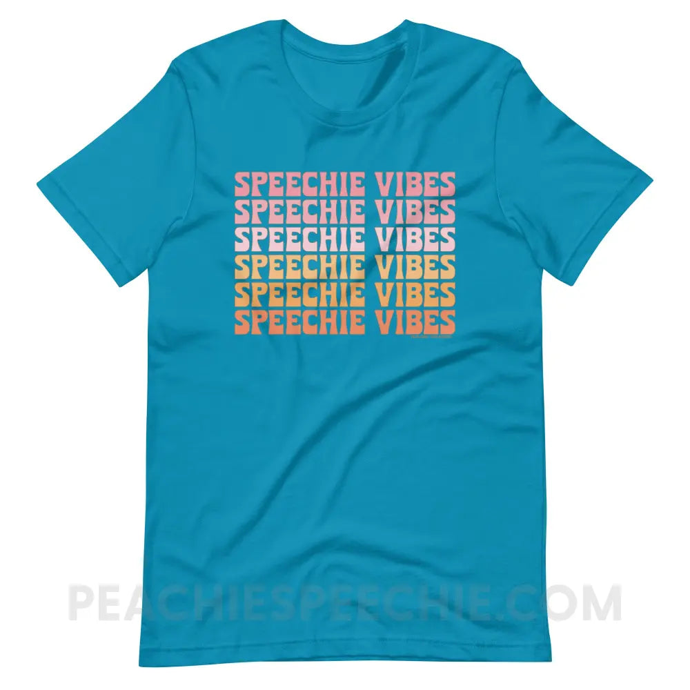 Speechie Vibes Premium Soft Tee - Aqua / S - T-Shirt peachiespeechie.com