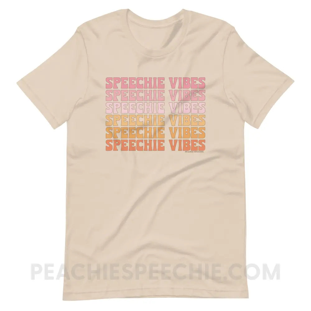 Speechie Vibes Premium Soft Tee - Cream / XS - T-Shirt peachiespeechie.com
