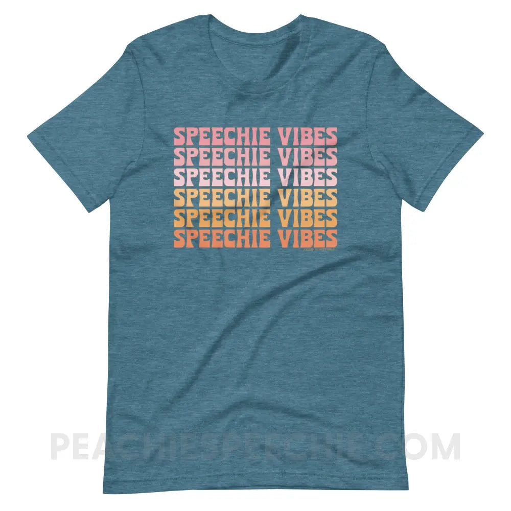 Speechie Vibes Premium Soft Tee - Heather Deep Teal / XS - T-Shirt peachiespeechie.com