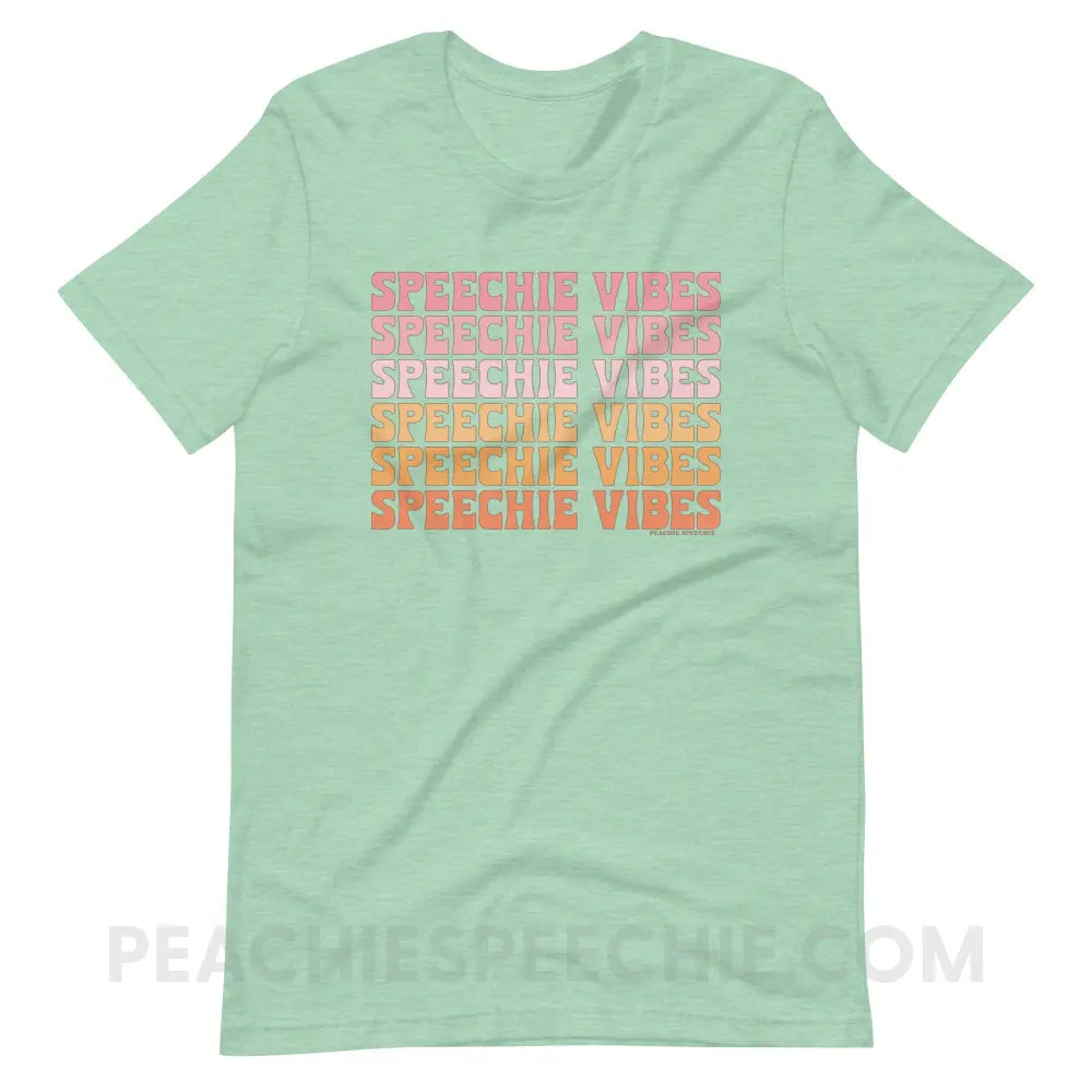 Speechie Vibes Premium Soft Tee - Heather Prism Mint / XS - T-Shirt peachiespeechie.com