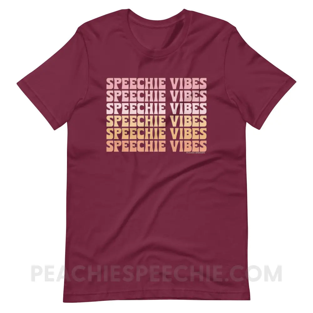 Speechie Vibes Premium Soft Tee - Maroon / XS - T-Shirt peachiespeechie.com