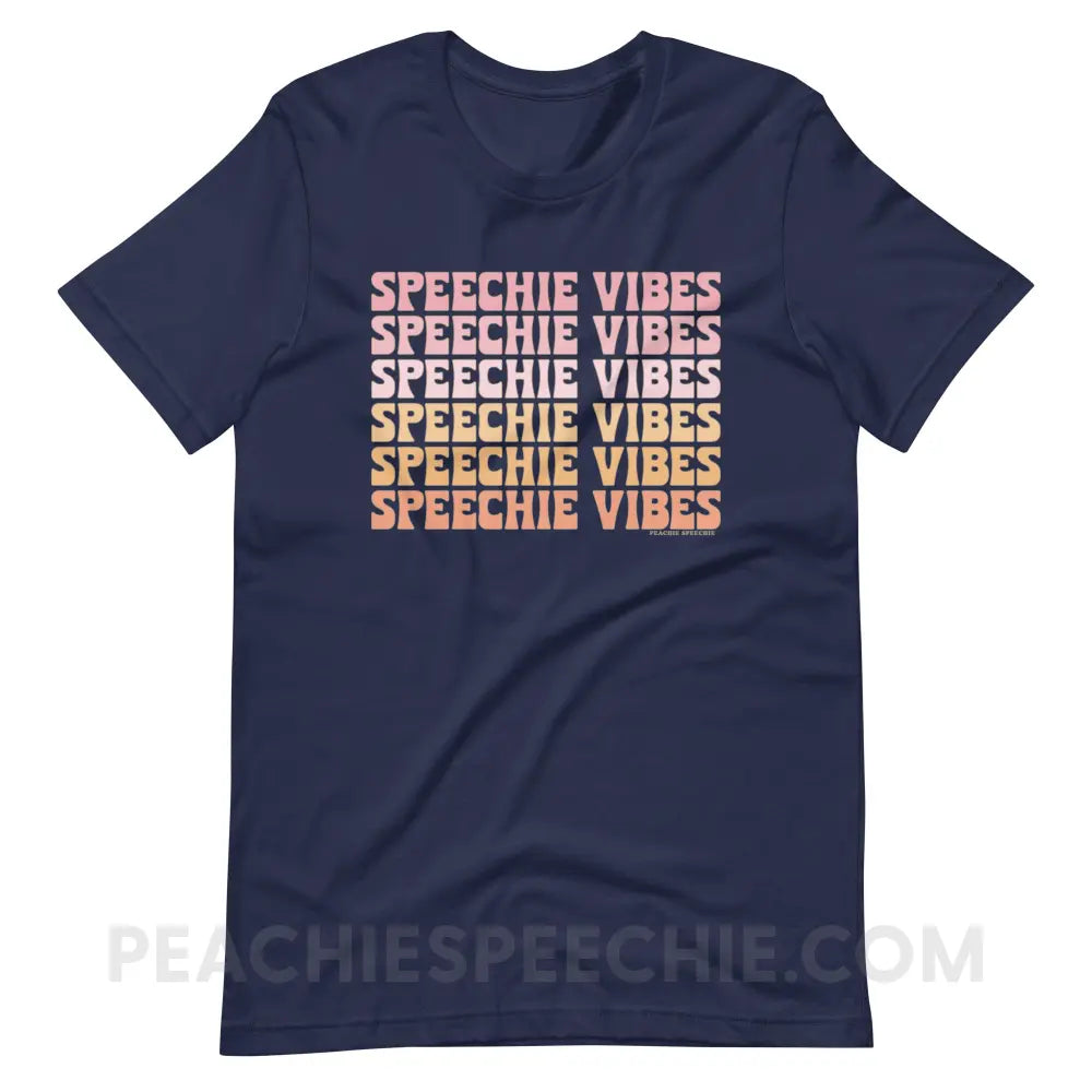 Speechie Vibes Premium Soft Tee - Navy / XS - T-Shirt peachiespeechie.com
