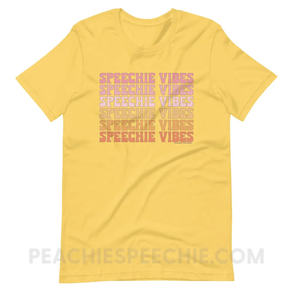 Speechie Vibes Premium Soft Tee - Yellow / XS - T-Shirt peachiespeechie.com