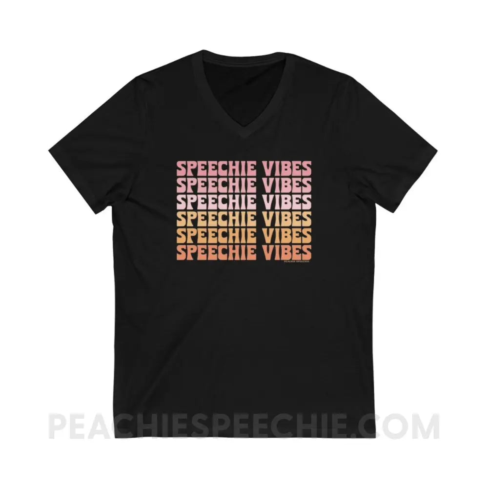 Speechie Vibes Soft V-Neck - Black / S - V-neck peachiespeechie.com