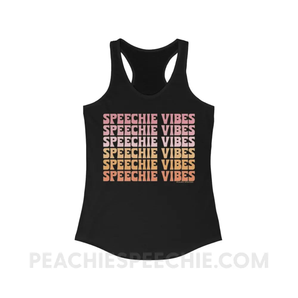 Speechie Vibes Superfly Racerback - Solid Black / XS - Tank Top peachiespeechie.com