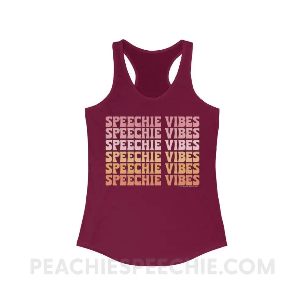 Speechie Vibes Superfly Racerback - Solid Cardinal Red / XS - Tank Top peachiespeechie.com