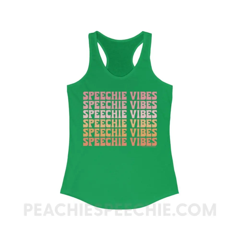 Speechie Vibes Superfly Racerback - Solid Kelly Green / XS - Tank Top peachiespeechie.com