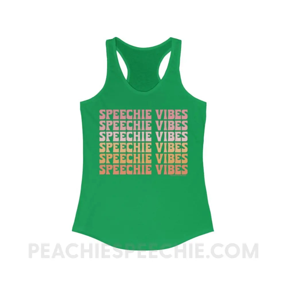 Speechie Vibes Superfly Racerback - Solid Kelly Green / XS - Tank Top peachiespeechie.com