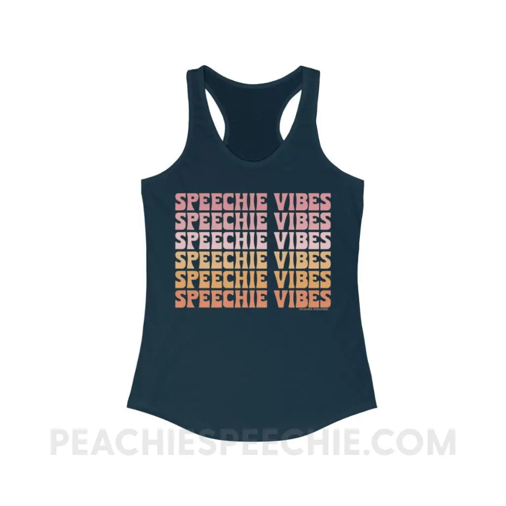 Speechie Vibes Superfly Racerback - Solid Midnight Navy / XS - Tank Top peachiespeechie.com