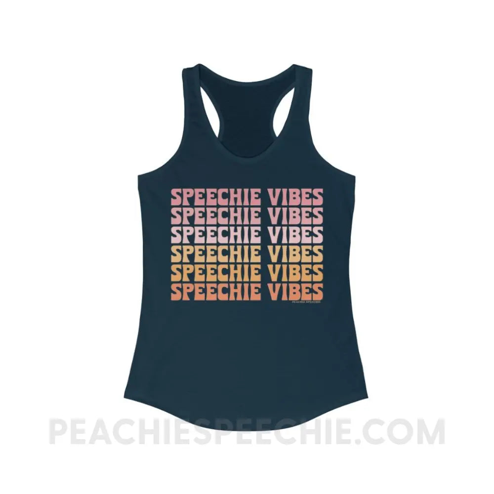 Speechie Vibes Superfly Racerback - Solid Midnight Navy / XS - Tank Top peachiespeechie.com