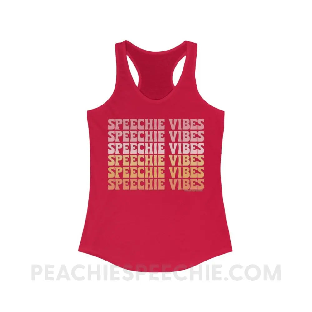 Speechie Vibes Superfly Racerback - Solid Red / XS - Tank Top peachiespeechie.com