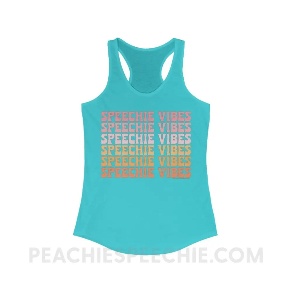 Speechie Vibes Superfly Racerback - Solid Tahiti Blue / XS - Tank Top peachiespeechie.com