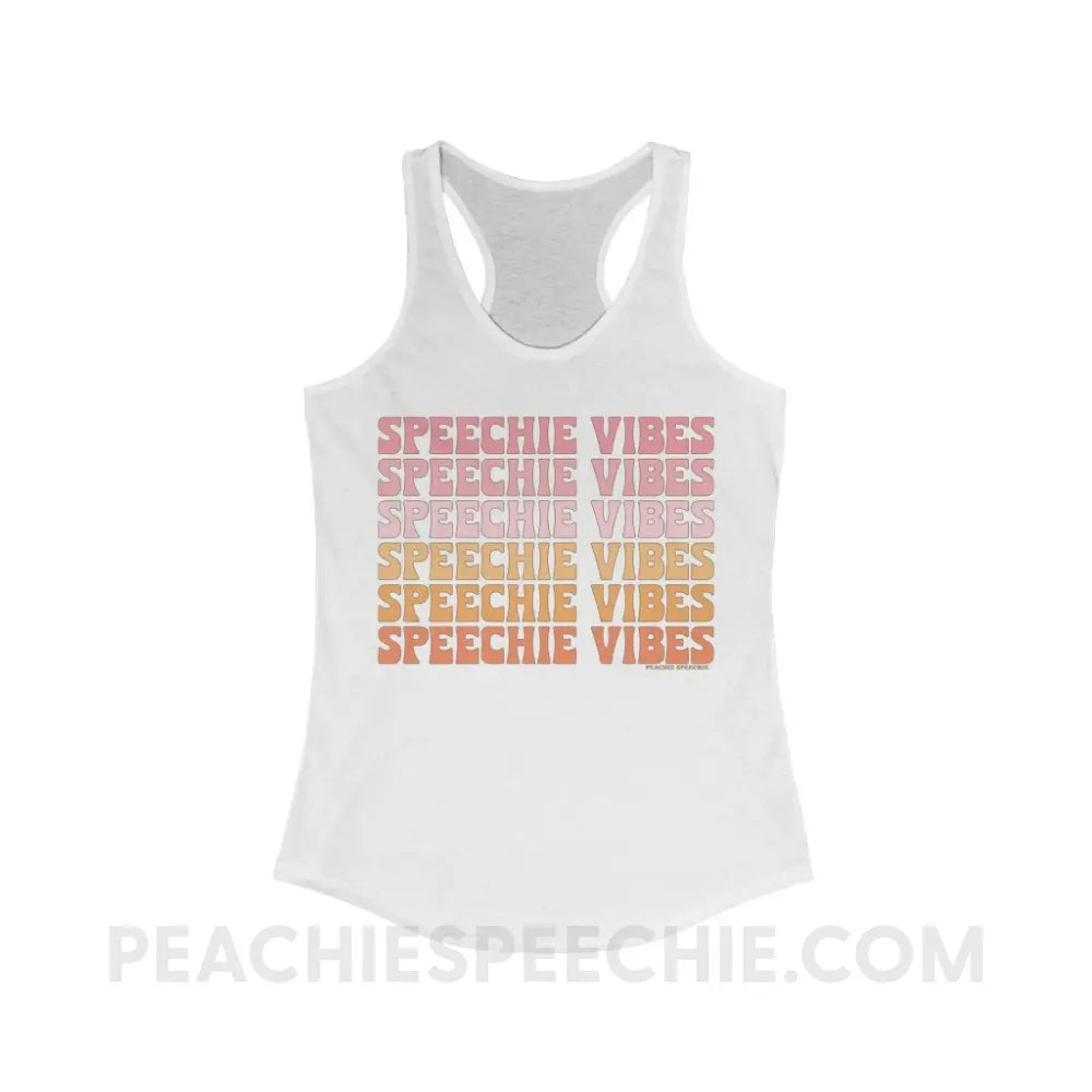 Speechie Vibes Superfly Racerback - Solid White / XS - Tank Top peachiespeechie.com