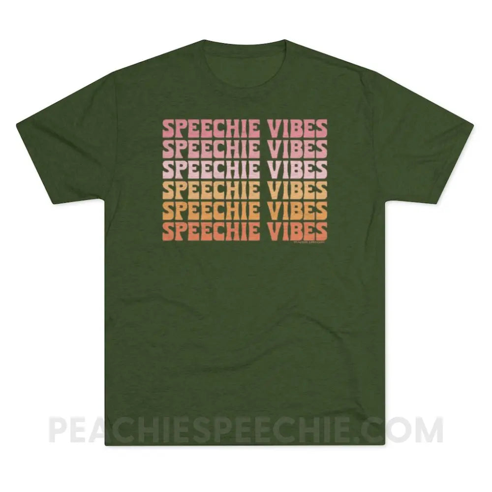 Speechie Vibes Vintage Tri-Blend - Military Green / S - T-Shirt peachiespeechie.com
