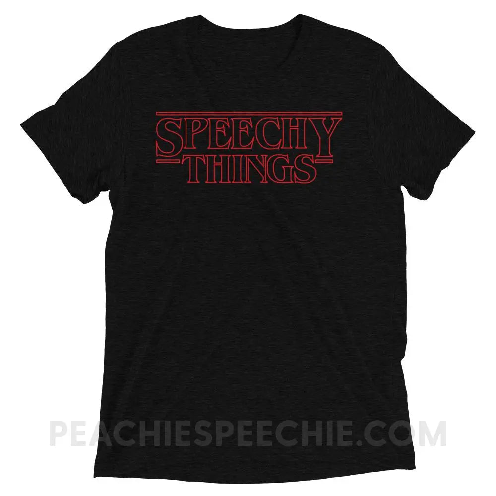 Speechy Things Tri-Blend Tee - Solid Black Triblend / XS - T-Shirts & Tops peachiespeechie.com