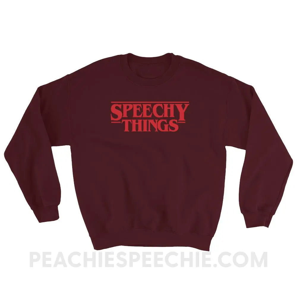 Speechy Things Classic Sweatshirt - Maroon / S Hoodies & Sweatshirts peachiespeechie.com