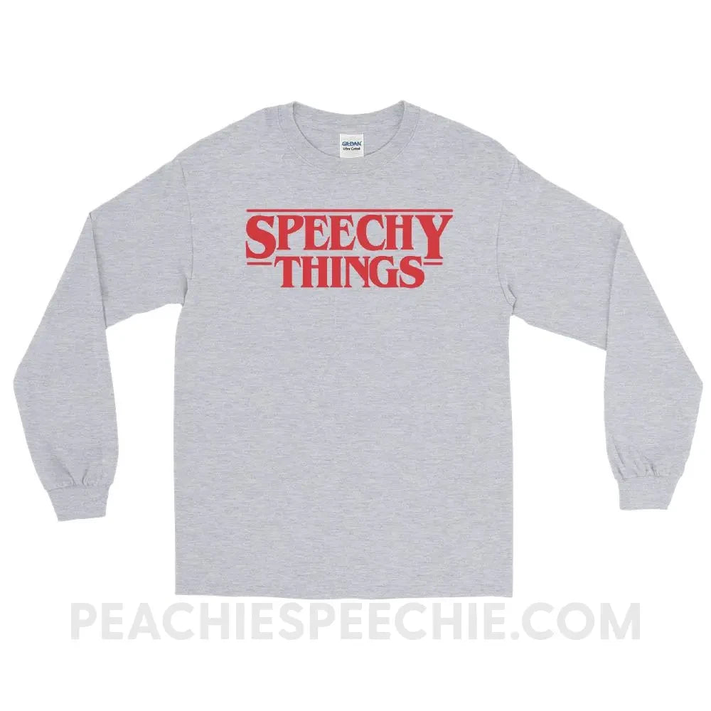 Speechy Things Long Sleeve Tee - Sport Grey / S - T-Shirts & Tops peachiespeechie.com
