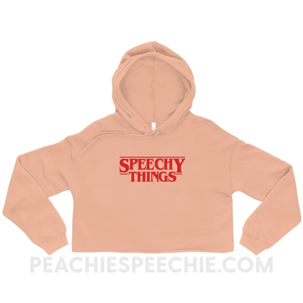 Speechy Things Soft Crop Hoodie - Peach / S - Hoodies & Sweatshirts peachiespeechie.com