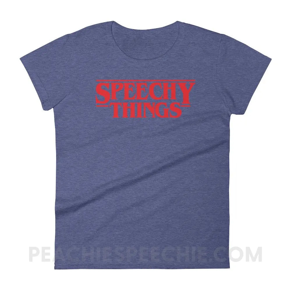 Speechy Things Women’s Trendy Tee - Heather Blue / S - T-Shirts & Tops peachiespeechie.com