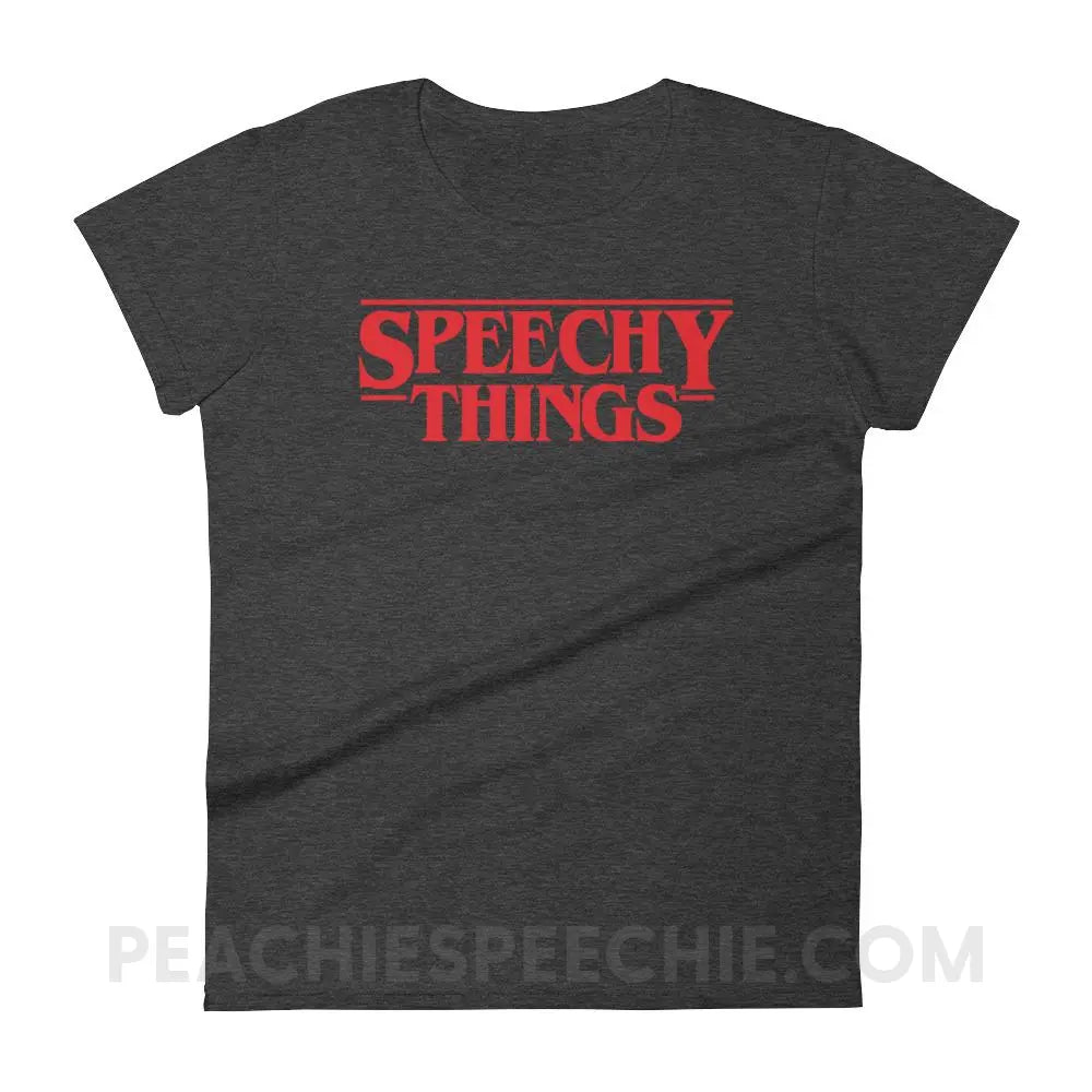 Speechy Things Women’s Trendy Tee - Heather Dark Grey / S - T-Shirts & Tops peachiespeechie.com