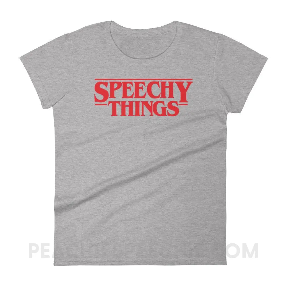 Speechy Things Women’s Trendy Tee - Heather Grey / S - T-Shirts & Tops peachiespeechie.com