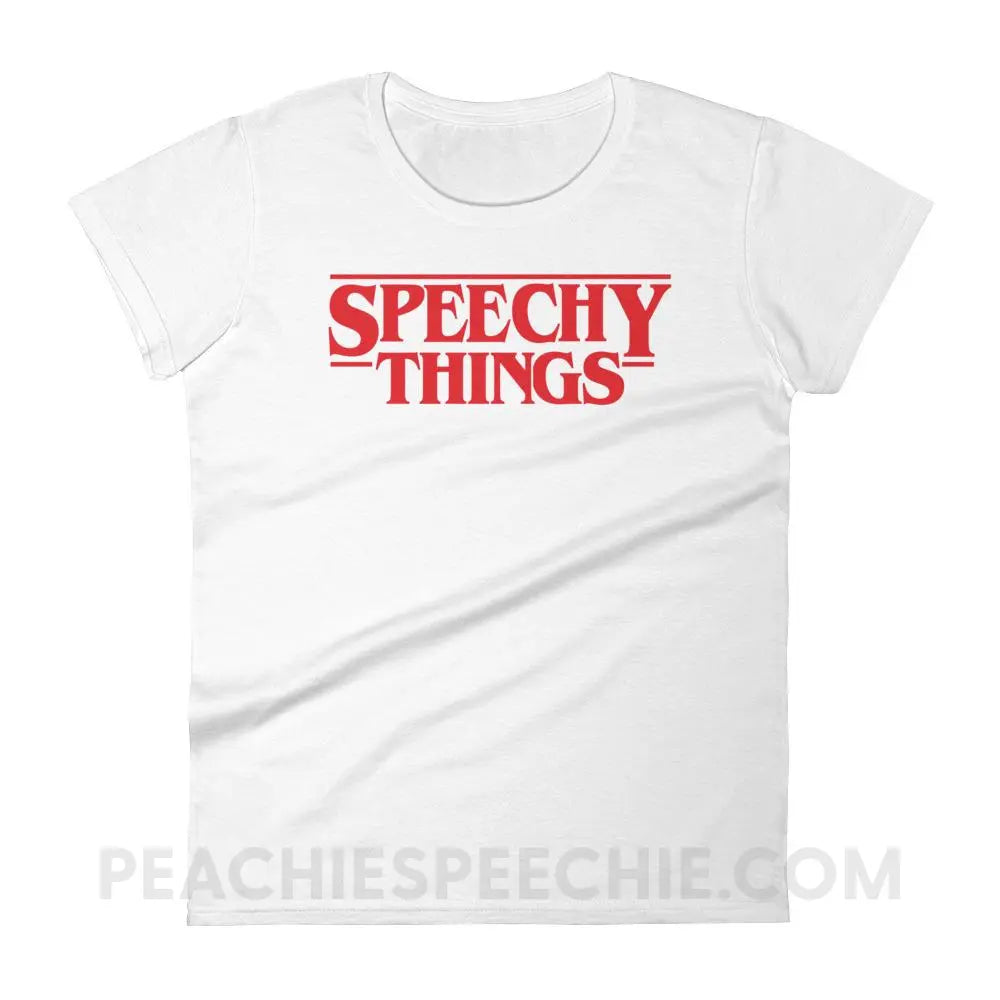 Speechy Things Women’s Trendy Tee - White / S - T-Shirts & Tops peachiespeechie.com