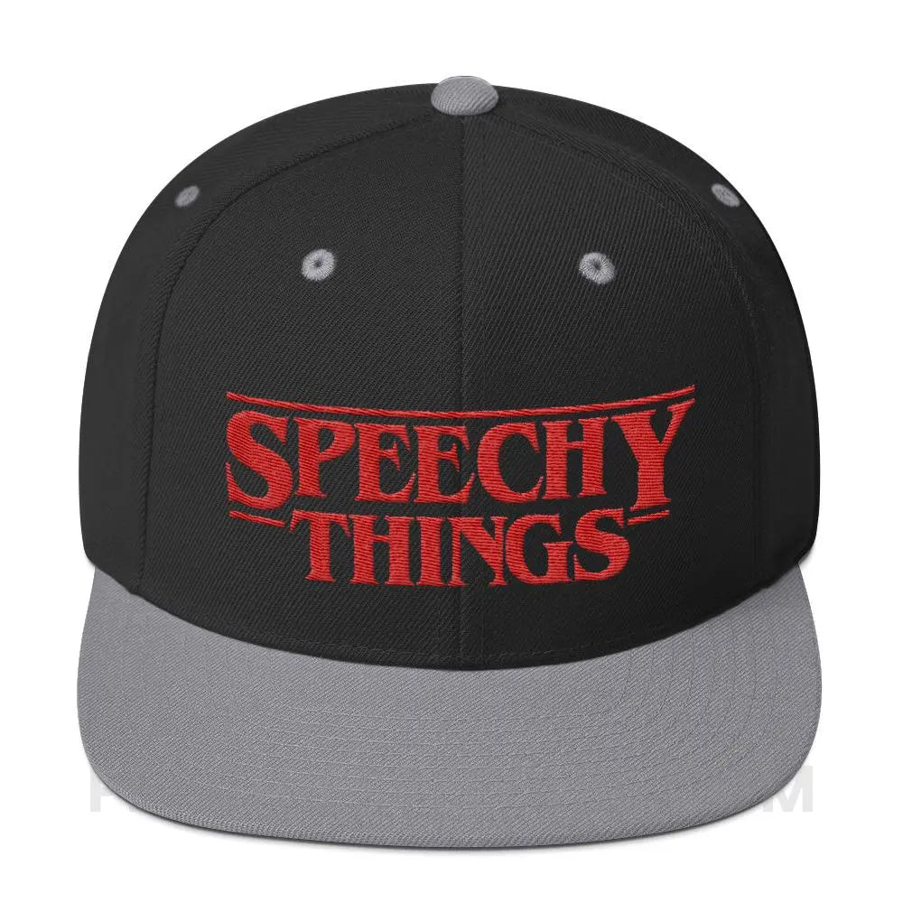 Speechy Things Wool Blend Ball Cap - Black/ Silver - Hats peachiespeechie.com