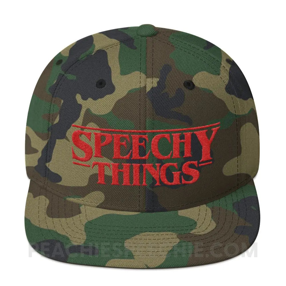 Speechy Things Wool Blend Ball Cap - Green Camo - Hats peachiespeechie.com